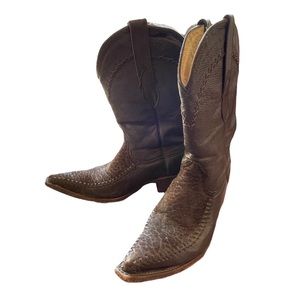 White Diamonds Men’s Western Cowboy Boots Brown